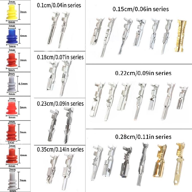 950Pcs 1/1.5/1.8/2.2/2.8/3.5mm Connector Pin Terminals Automotive Pin Connector with Terminals Removal Tool Enduring
