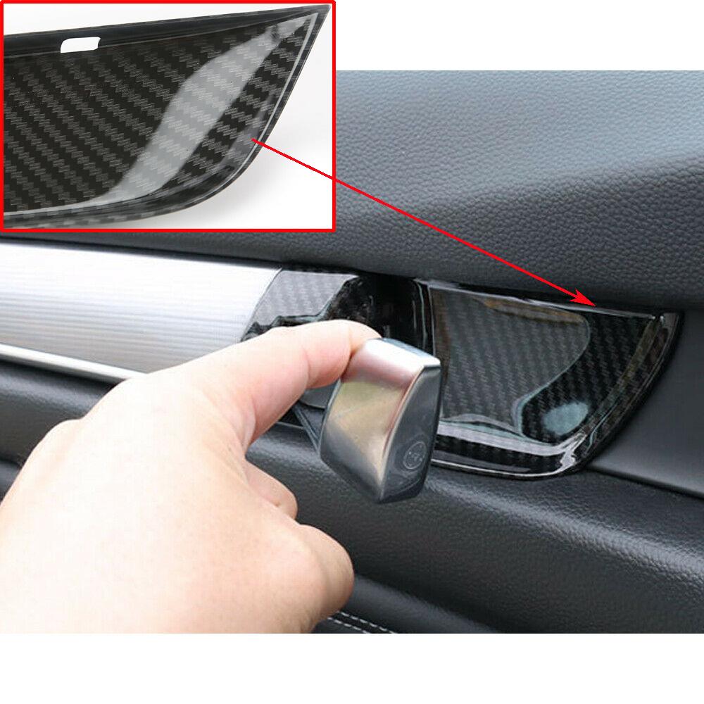 For Honda Accord 2018- 4x Carbon Fiber Car Inner Door Handle Bowl Cover Trim