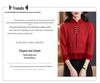 Autumn/Winter Velvet Cheongsam Collar Sweater for Middle-Aged Women - Warm, Stylish Red Top