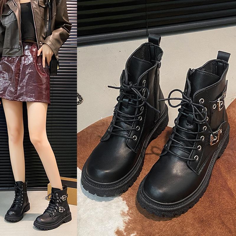 British Martin Boots Women's Single Boots 2025 Autumn New Fashionable Thin Versatile Thick-soled Thick-heeled Women's Short Boots