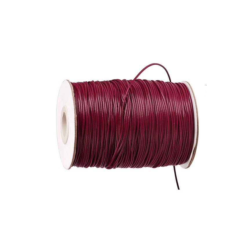 Multiple Colors 2.5mm Thick In Stock Waxed Polyester Lacing String Cord On Roll for Bracelet Necklace Waxed Cord