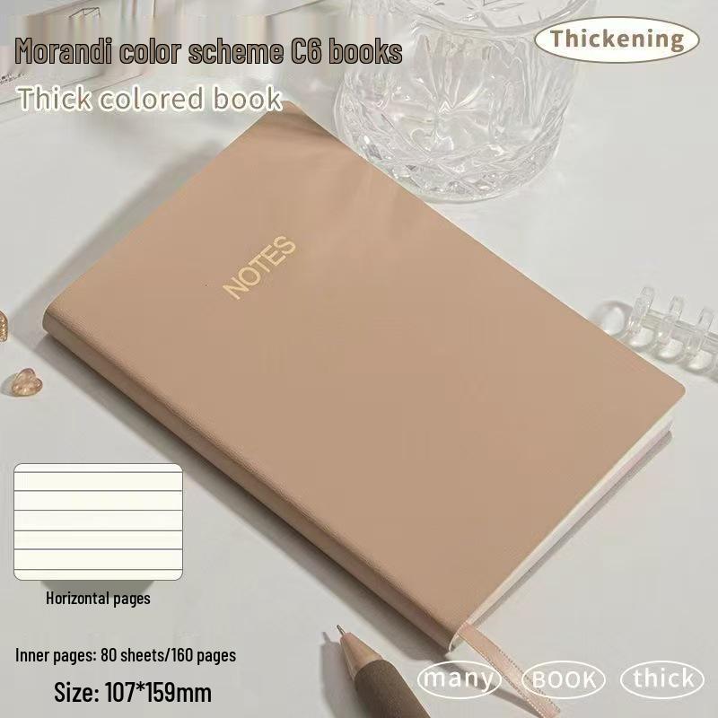 Morandi Color A5 Soft Cover Leather Notebook with Skin-Feel Surface for Students.