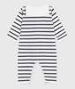 Petit Bateau Footless Romper 12 74cm A0DYH, Off-White/Navy, Months,