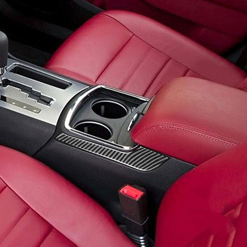 2Pcs For Dodge Charger 15-2022 Carbon Fiber Center Console Cup Holder Side Cover