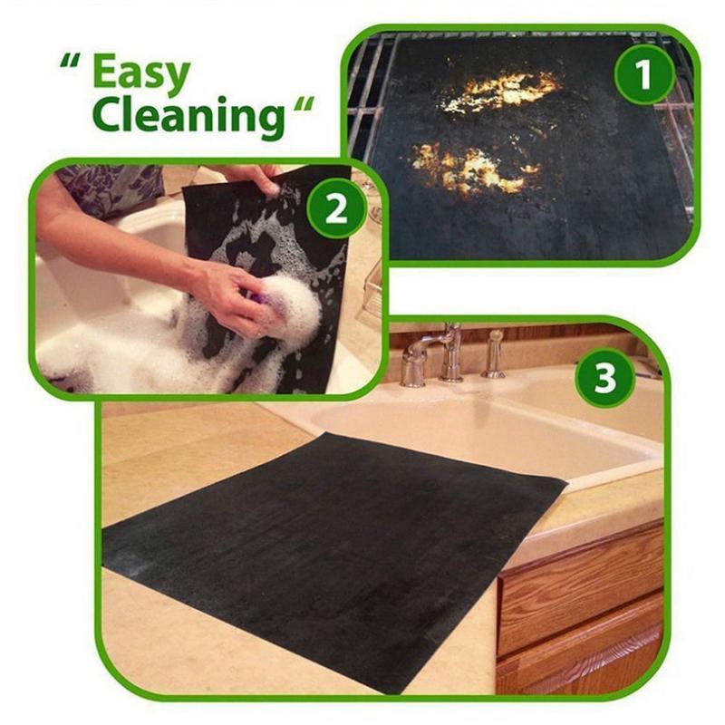 Vogue Grilling Sheet Non-stick Teflon 2PCS/Set Heat Resistance Easily Cleaned BBQ Grill Mat Cooking Baking Mat Kitchen Tools