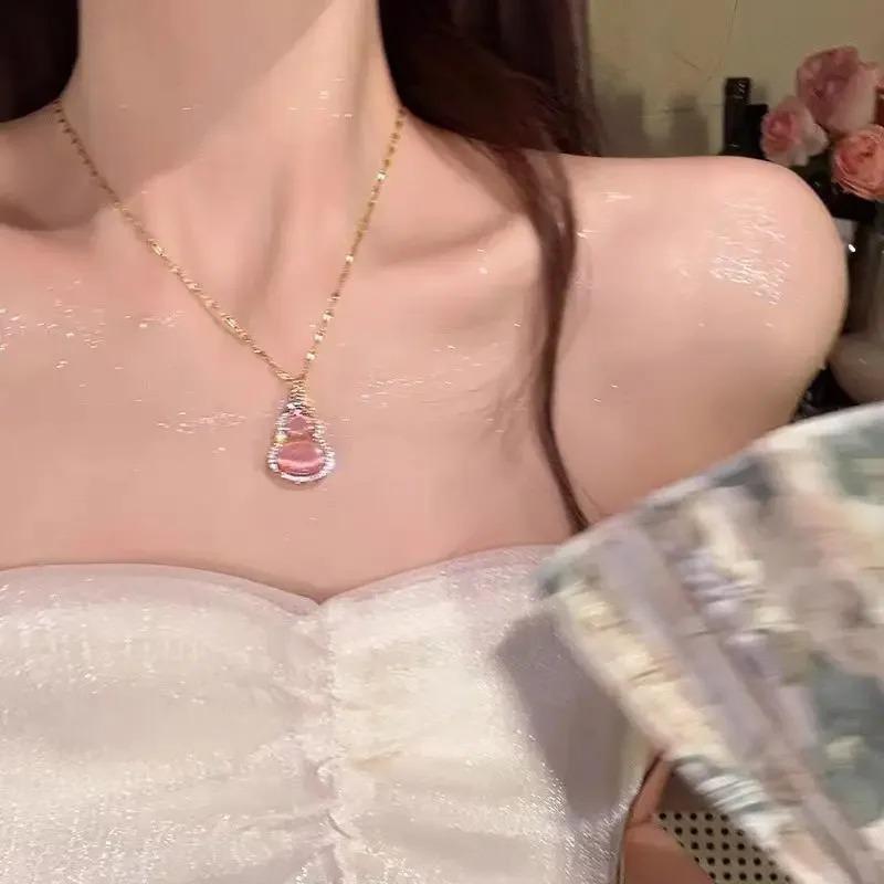 Gourd Pendant Necklace Minimalist – Luxury Clavicle Chain for Women,Festivals & Holidays Gift