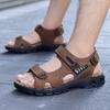 Sandal plus-size slippers spring and summer men's sandals casual sports driving shoes top layer cowhide beach shoes