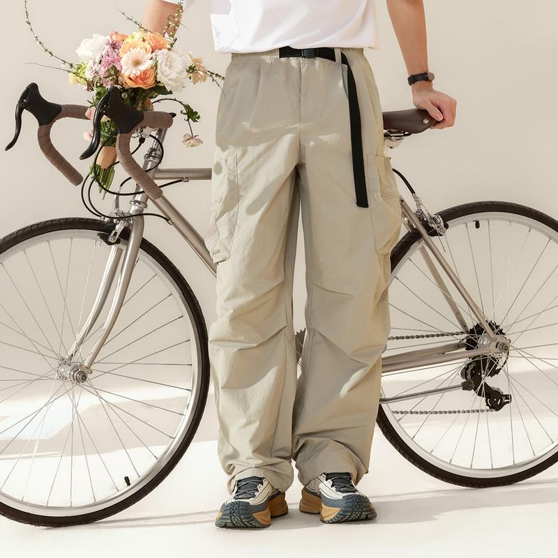 Li Ning CF Suo Solid Color Mid Waist Comfortable Breathable Quick Dry Cool Straight Casual Pants Men Pants Dark-Green AYKV203-5