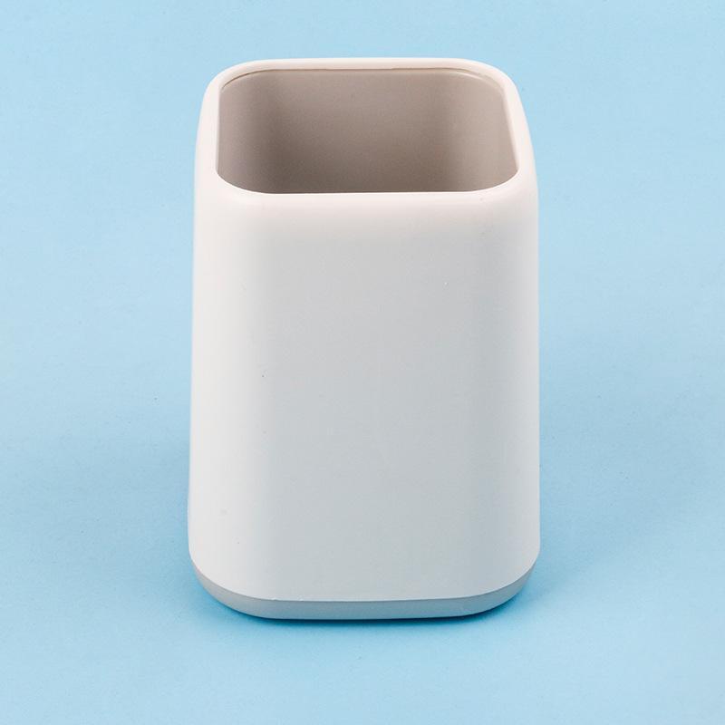 Kawaii Desktop Storage Organizer Simple Plastic Pen Holder Stationery Box for Home Office School Student Use