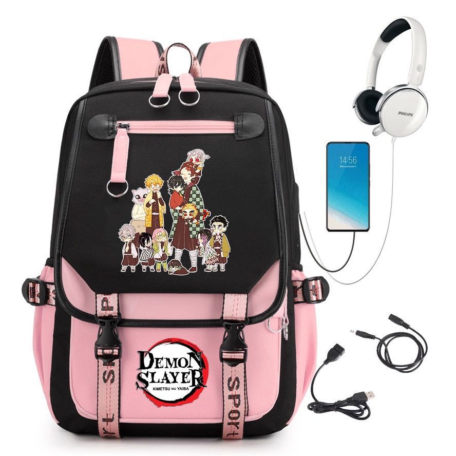 Demon Slayer Anime-Peripherie Rucksack stilvoller Anime-Themen-Schülerrucksack 0084