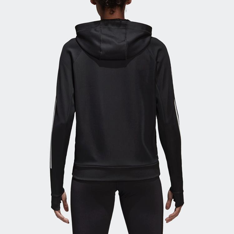 Adidas Casual Sports Training Knit Hooded Jacket Women Outerwear Black BK7675