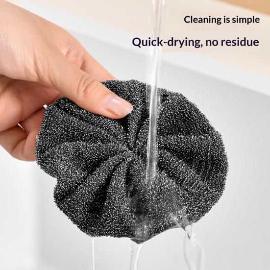 3Pcs Steel Wool Scrubber Pads for Cleaning Dishes Pans Pots Ovens Grills Sinks, Multipurpose Wire Dishwashing Rags, Scrubbers for Kitchen Bathroom