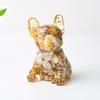 Modern Resin Dog Decor With Blue Lace Agate And Carnelian For Living Room Or Office Space