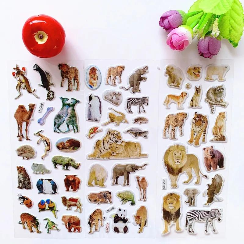 10 Sheets Cute Animals Bubble Stickers Kawaii 3D Stickers Toy for Children No Repetition Kids DIY Scrapbooking Stickers Gift