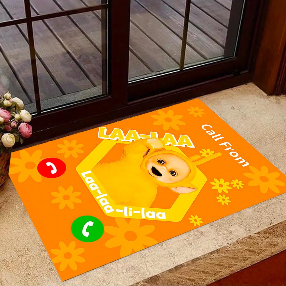 Teletubbies Scooter Adventure Themed Anti-Slip Rugs - Polyester Home Decor, Suitable for Bedrooms, Living Rooms, Doorways, Studios, and Decorations