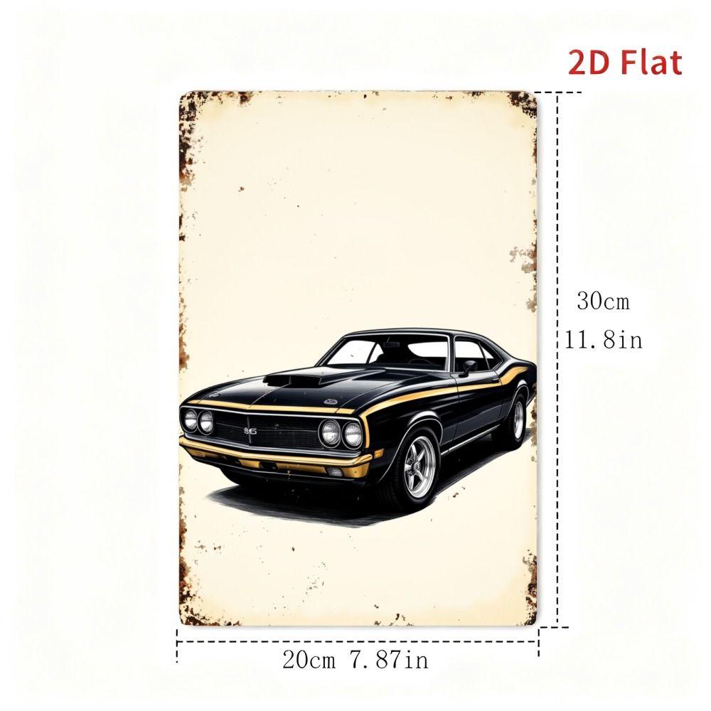 Vintage Metal Car Sign Decor Gift For Auto Lovers Garage Wall Art