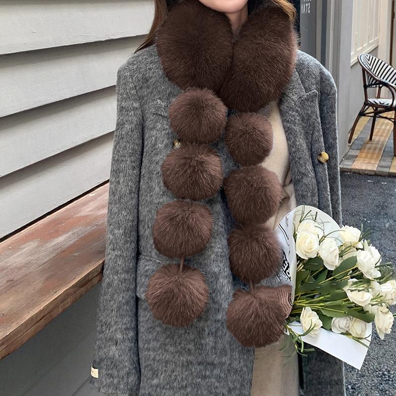 Long Faux Fox Fur Scarf Women Winter Warm Soft Furry Scarves Casual Lady Outdoor Neck Warmer Collar