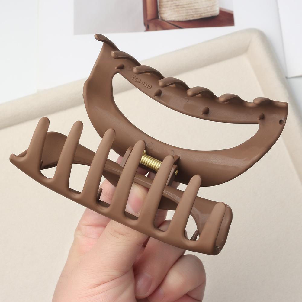 Grab and Clip High-end Hair Style, Back of The Head Windbreaker Rack, Solid Color Shark Hair Clip, Simple Rubber Texture