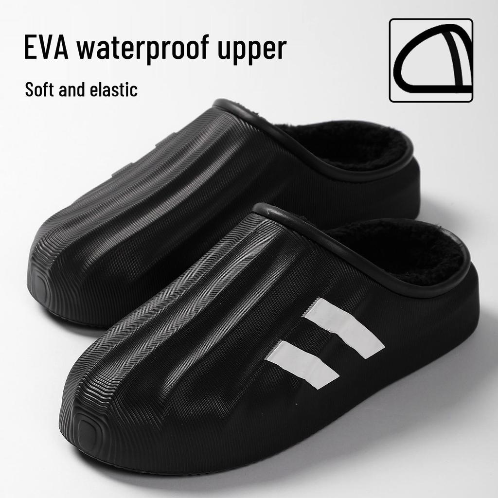 2025 Waterproof Cotton Slippers: Thick-Soled, Non-Slip Indoor/Outdoor Warm Shoes for Men & Women