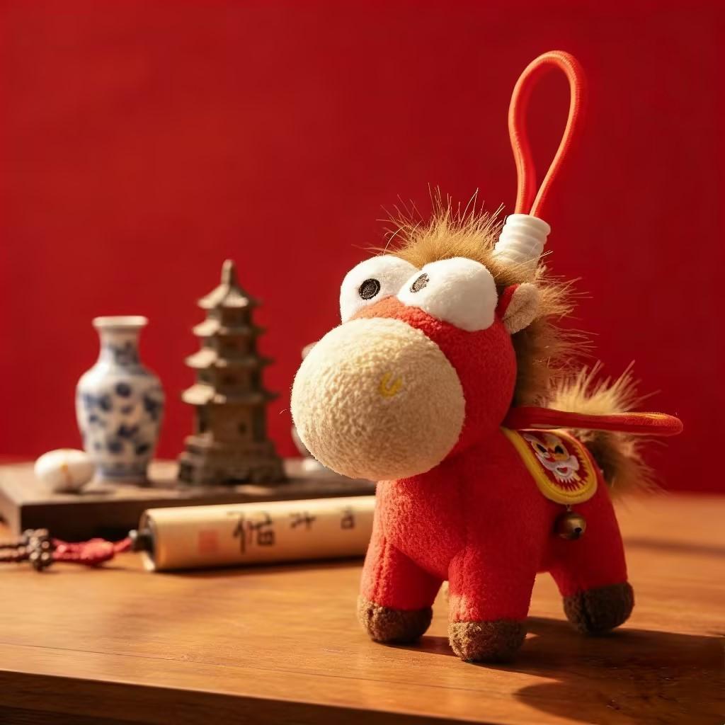 Horse Year Mascot Plush Toy With Soft Short Plush For New Year Gift And Party Favor