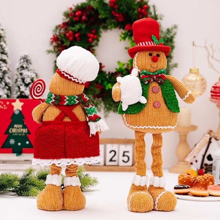Seasonal Gingerbreads Man Gnomes Scalable Holiday Gingerbreads Man Gnomes Plush Doll Ornament for Table Display