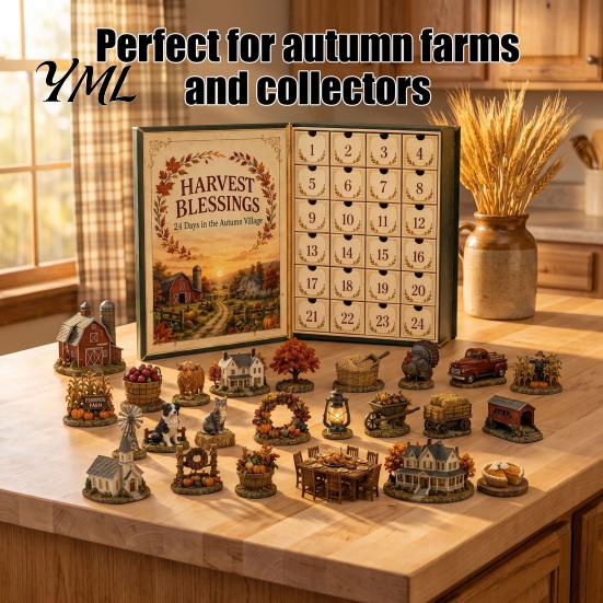 Autumn Theme Celebration Gift Harvest Blessings Advent Calendar, 24 Days Countdown to Thanksgiving Calendar Box, Festive Home Decor Accents