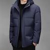 Short Down Jacket Men's Winter New Men's Hooded Jacket Versatile Solid Color Lapel Loose Warm Casual Men's Clothing
