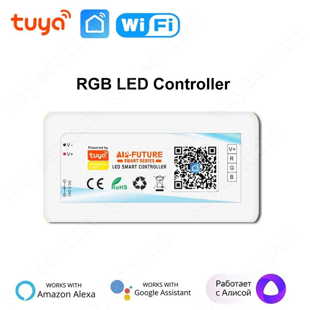 Tuya Smart WiFi LED-Controller DC5V-24V RGB/RGBW/RGBCCT Einzelne Farbe Dimmer LED-Streifen Fernbedienung Funktioniert mit Alexa Google Home