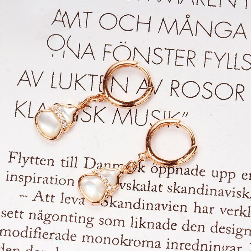 

Изысканные русские серьги-клипсы из 585 фиолетового золота, модные серьги-бабочки, модные серьги-тыквы из розового золота с цирконами, легкая роскошь (rose gold plated pair)