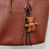 Yogodlns  PU Leather Little Bear Woven Rope Backpack Pendant Decoration Fashion DIY Keychain Bag Accessories