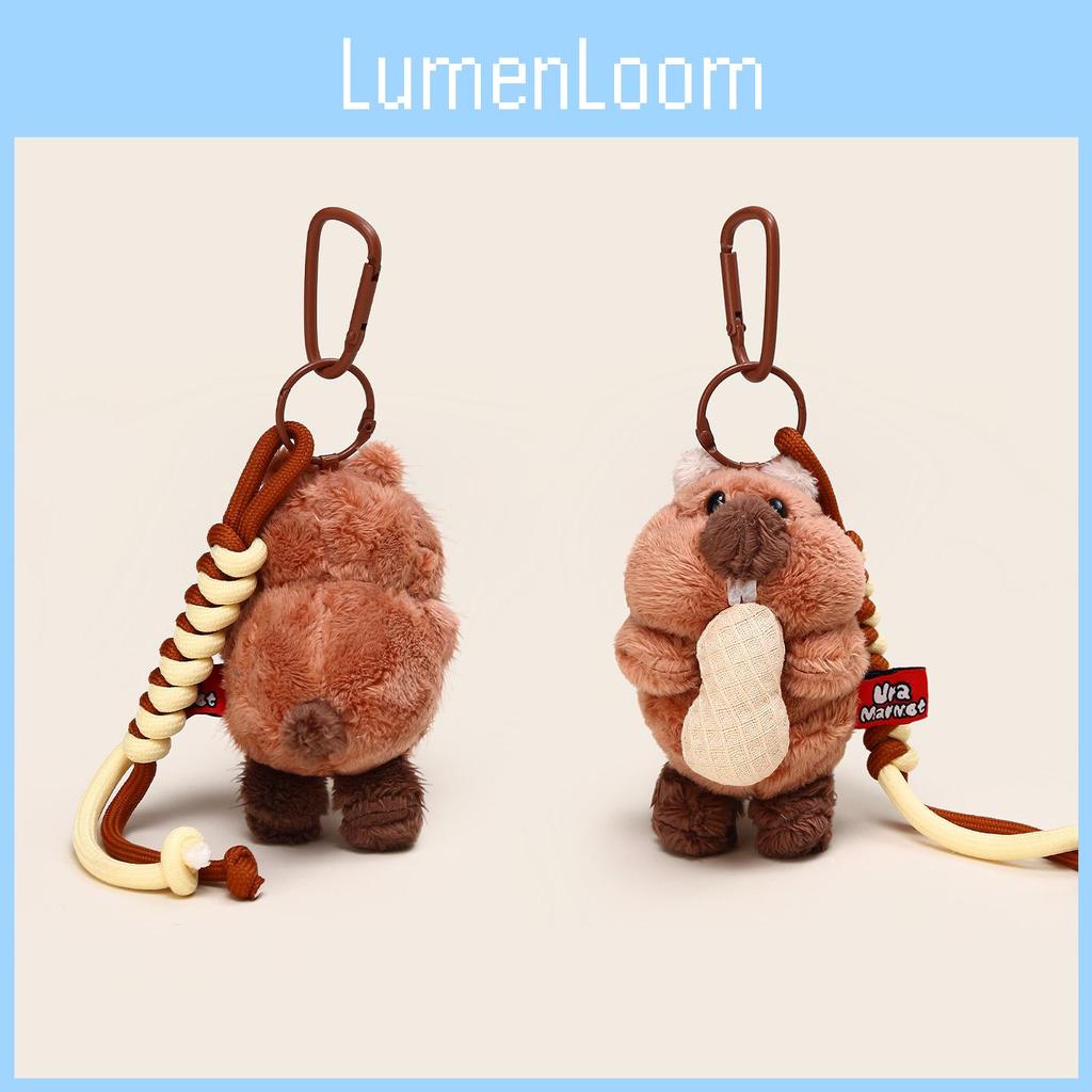 Cute Cartoon Eating Peanuts Groundhog Plush Toy Pendant Keychain For Bag Decor And Gifts