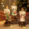 Creative Cross-border Snowing Cartoon Christmas Crystal Ball Candle Light Ornament