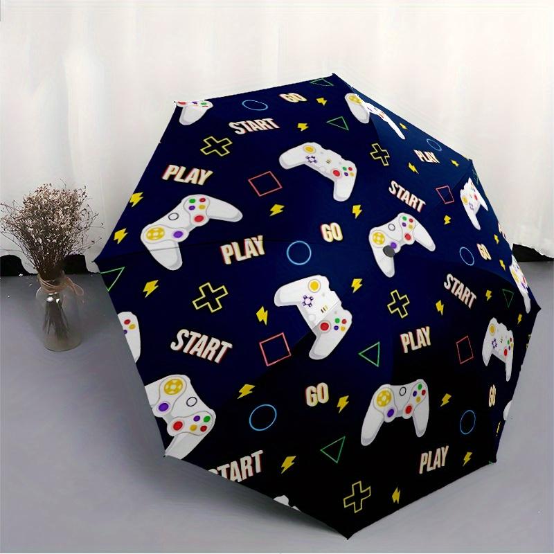 1pc Gaming Controllers Automatic Open/close Folding Compact Umbrella, 8-Rib Sturdy Canopy, Lightweight Portable, Commuting Use, Gift, 107