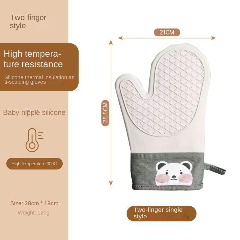

Силиконовые теплоизоляционные перчатки, утолщенные, нескользящие, высокотемпературные перчатки для духовки, кухонные зажимы для выпечки и ошпаривания серый
