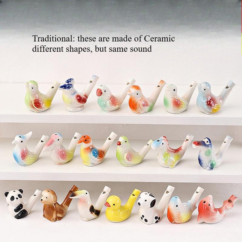 1D Print Water Bird Whistle for Infant Children Toys Bird's Call Add Water To Whistle Home Decoration Tradition Ceramic Ornament