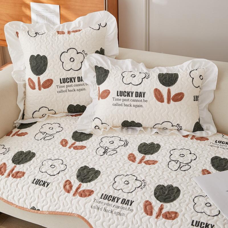 Pastoral Small Floral Sofa Cushion Pure Cotton Ins Four-Season Universal Special-Shaped Leather Sofa Cover Living Room Sofa Seat Cushion New