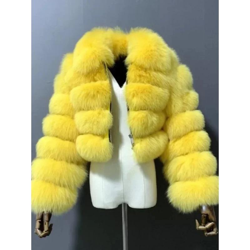 

Повседневная белая черная пушистая осенне-зимняя искусственная шуба женская короткая куртка с длинным рукавом укороченная стеганая меховая куртка для женщин верхняя одежда XL жёлтый