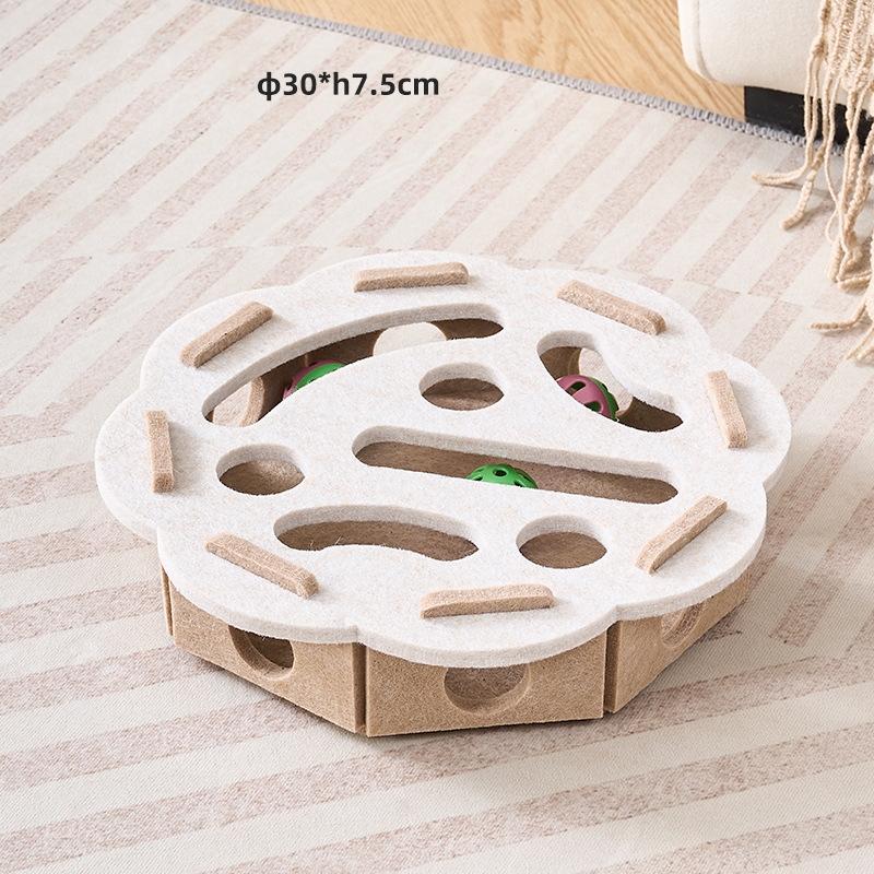 Interactive Cat Puzzle Plaything Puzzle Felt Box For Indoor Cats Kitten Mental Training Tools Hide And Seek Cat Agility Toys