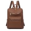 Weicher Lederrucksack Damenrucksack mit großer Kapazität Einfarbige Reisetasche