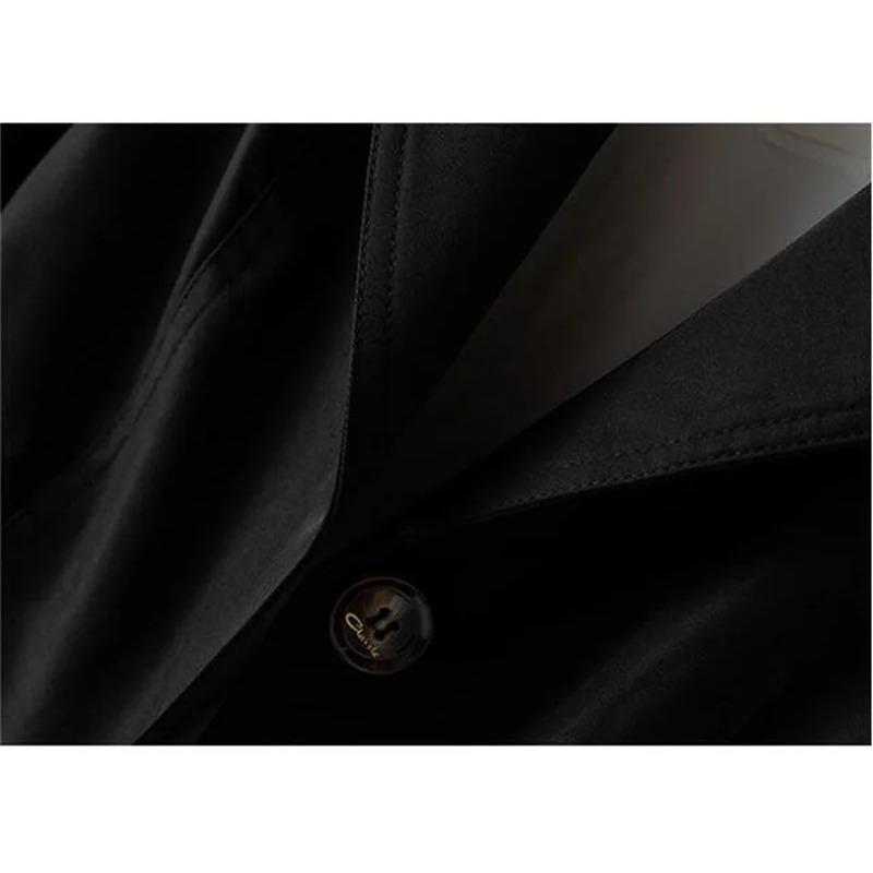 Fashion Spring Autumn Solid Trench Coat Women Single Breasted Khaki Black Pink Beige Windbreaker Outerwear Casual