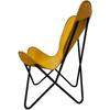 Vintage Leather Butterfly Chair Cowhide Chair Living Rooms Accent Chair Yellow
