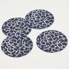 Endo Shoji TKG Paper Coasters, Navy Blue with Arabesque Pattern (100 Pieces), Round, 90mm Diameter, 1mm Thick, a Must-Have for Evening Drinks, Commerc