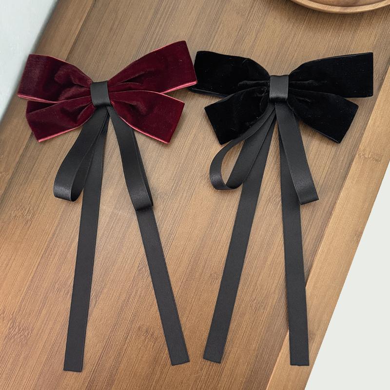 Elegante Samtschleifen-Haarklammern für Damen-Bankette, Party-Kopfschmuck, Haarnadel-Accessoires mit Band für den Hinterkopf