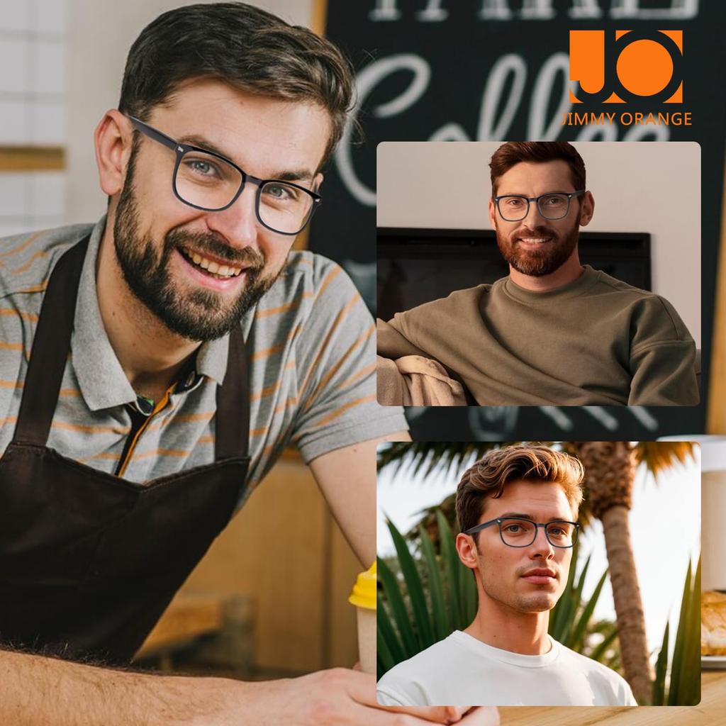 High Quality Stylish Reading Glasses Blue Light Cut UV Protection UV Protection TR90 Material Black [JO] Men's 2.00