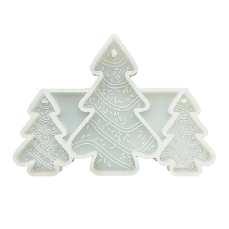 

Christmas Keychain Epoxy Resin Silicone Mold with Hole Keyring Pendant Mold 1 білий
