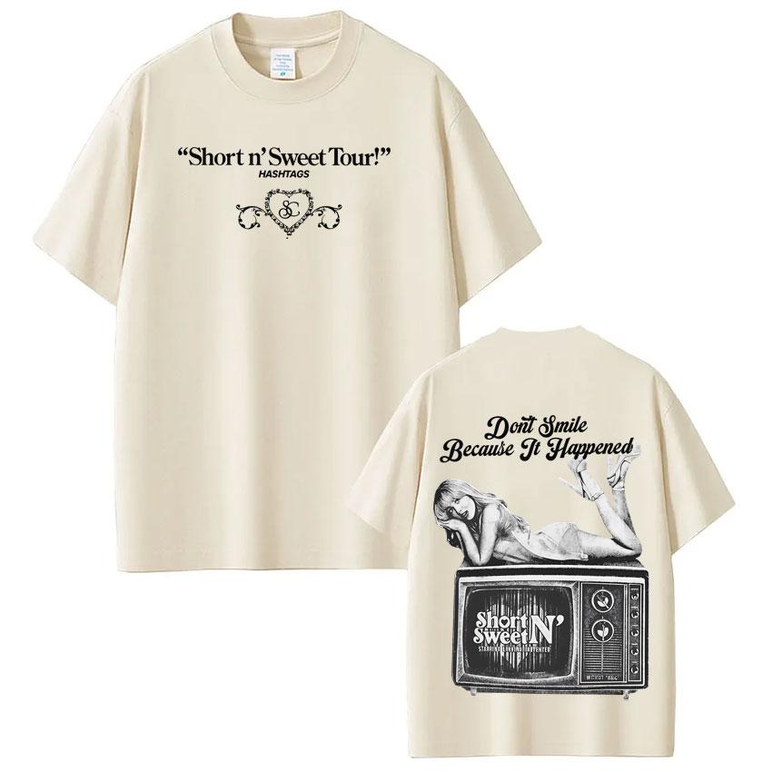 Sabrina Carpenter Short and Sweet Tour Graphic Tees Men Women Pop Music Vintage Fan Gift Tshirts Cotton Casual Fashion Tshirts