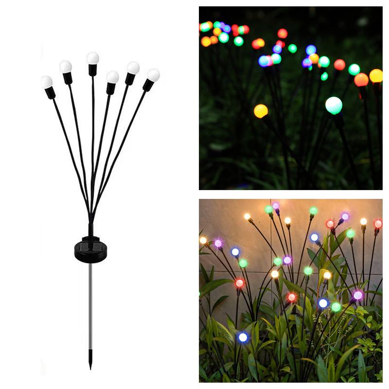 Outdoor Solar Lights LED Fairy Firefly Lawn Lamp Garden Summer Camping Party Wedding Holiday Yard Atmosphere Decoration