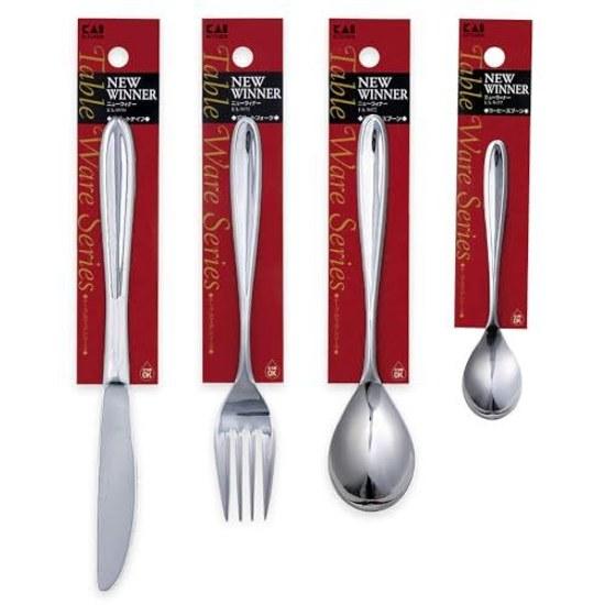 KAI Dinner Cutlery 4 Types 8-Piece Set Dishwasher Dryer Safe 2 People Spoon Fork Knife Stainless Steel