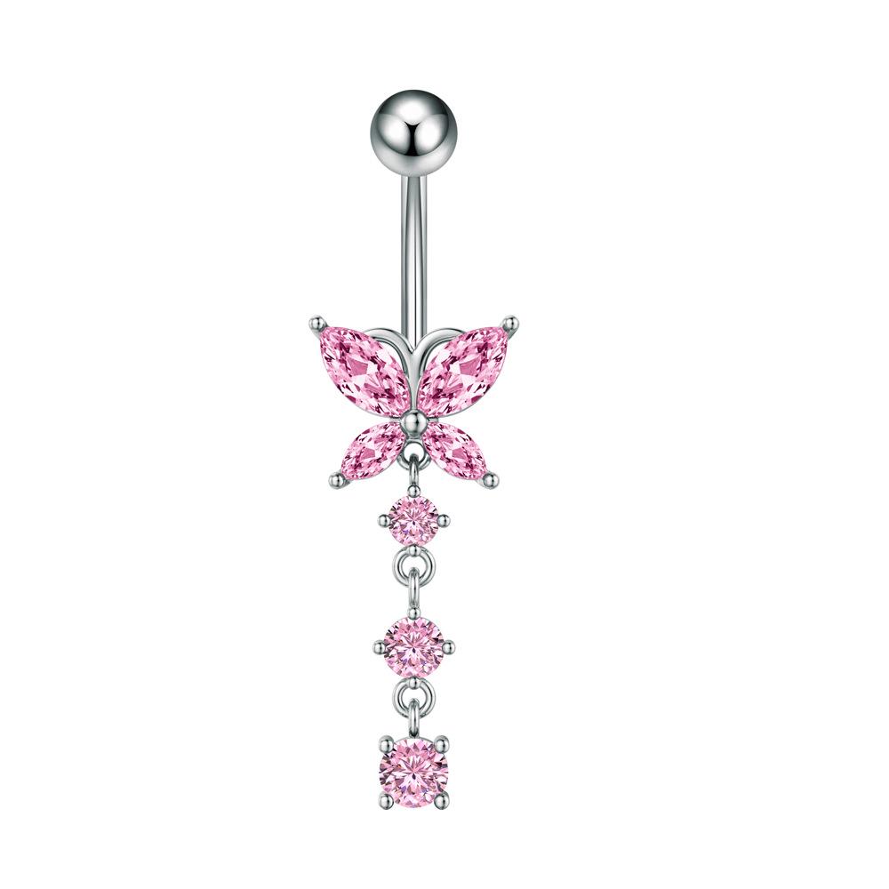 Butterfly Zircon Belly Button Ring - Creative Navel Piercing Jewelry