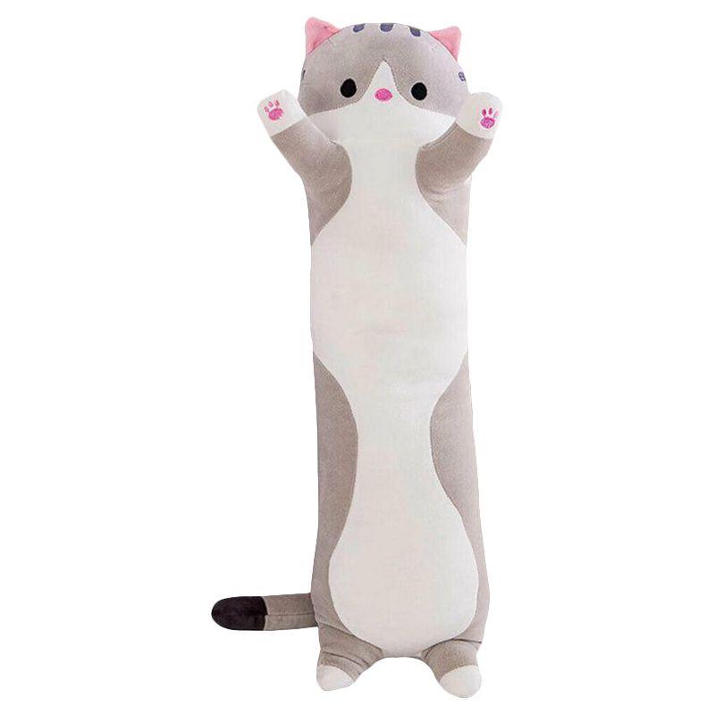 Plush Cat Long Toy Soft Stuffed Kitten Pillow Kids Sleeping Pillow Decor Home